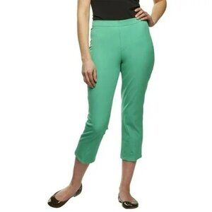 Isaac Mizrahi Live! 24/7 Stretch Cropped Pull-On Pants Shamrock green NWOT